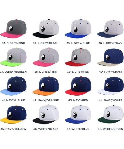 Ying Yang Hip-Hop Snapback Hat Embroidered Baseball Cap Asian Meditation 28. Blue/White $13.24 Baseball Caps