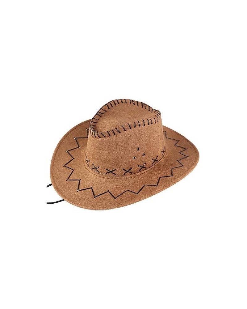 Adult Solid Color Cowboy Hat Wide Brim Travel Summer Western Sun Hat Fashion Bands for Men Women K2-khaki $7.55 Baseball Caps