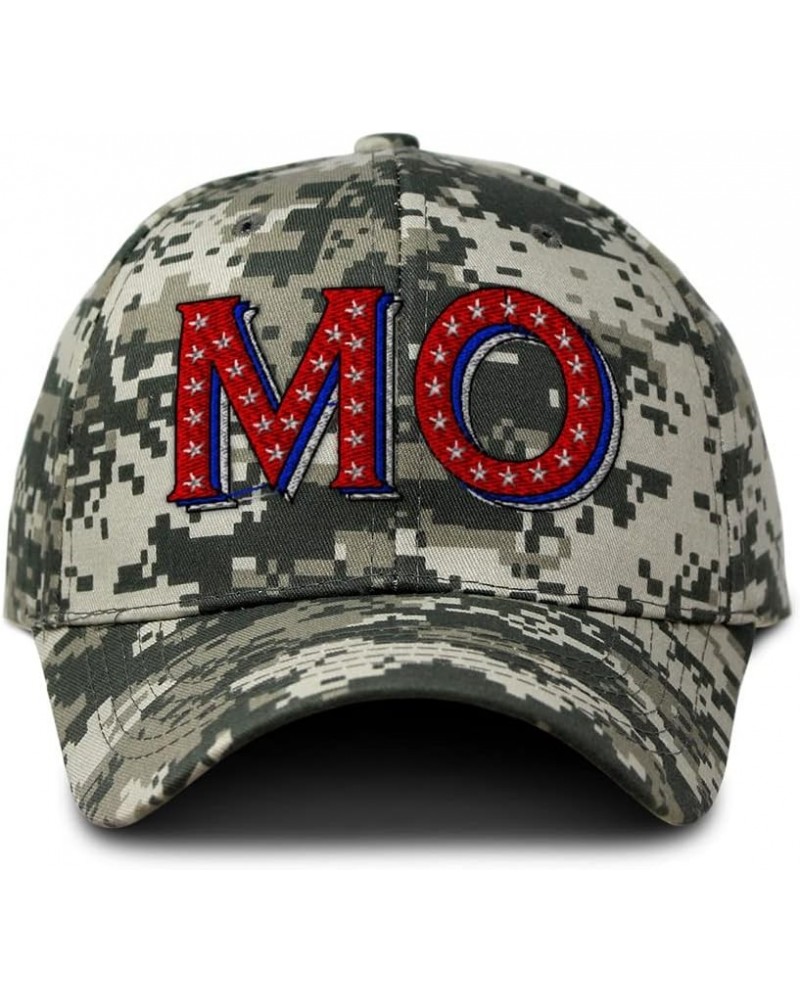 Custom Camo Baseball Cap Missouri Red Flag Stars Love Cotton Pixel Camo Design Only $17.59 Baseball Caps