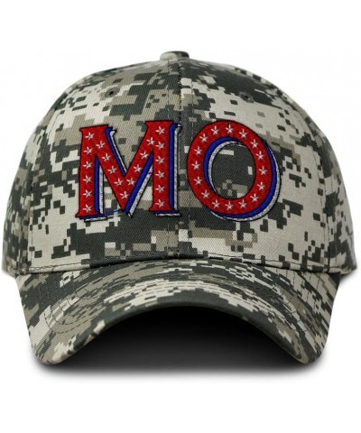 Custom Camo Baseball Cap Missouri Red Flag Stars Love Cotton Pixel Camo Design Only $17.59 Baseball Caps