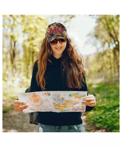 Custom Camo Baseball Cap Missouri Red Flag Stars Love Cotton Pixel Camo Design Only $17.59 Baseball Caps