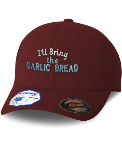 Flexfit Hats for Men & Women I'll Bring The Garlic Bread Polyester Dad Hat Baseball Cap Burgundy $18.89 Baseball Caps