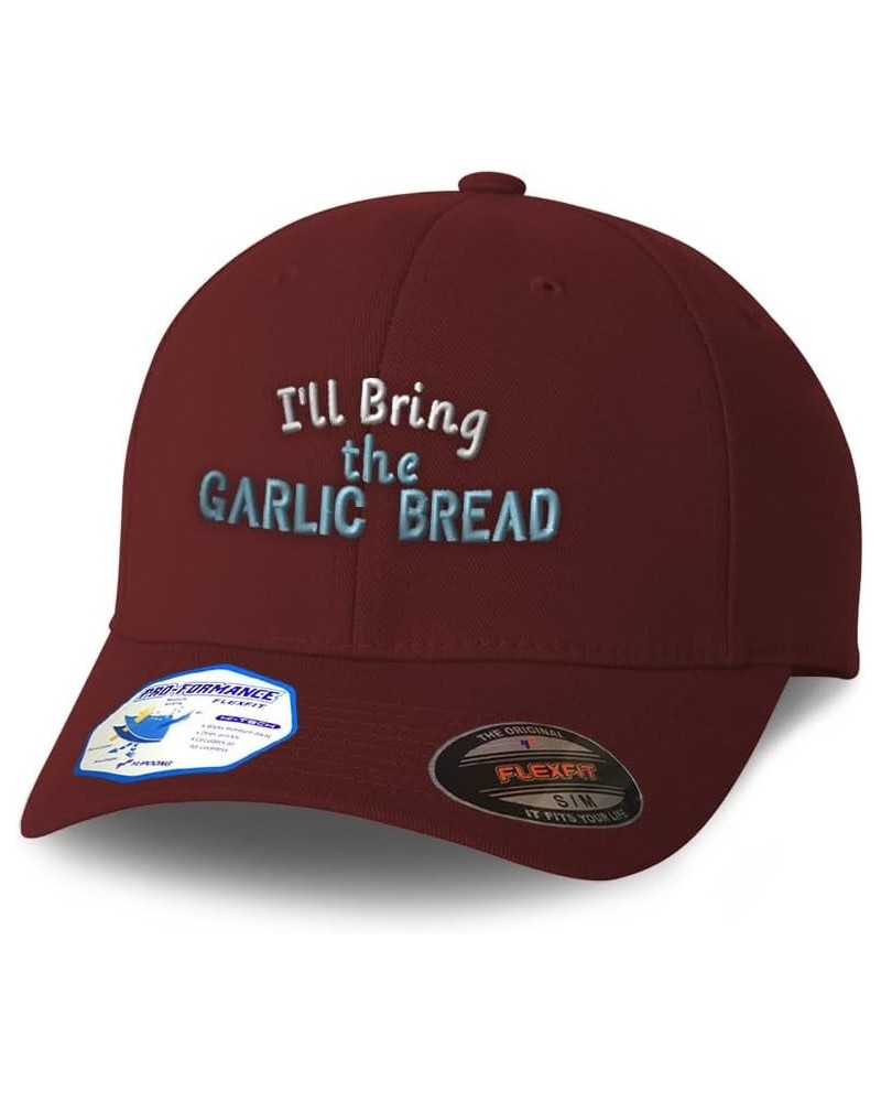 Flexfit Hats for Men & Women I'll Bring The Garlic Bread Polyester Dad Hat Baseball Cap Burgundy $18.89 Baseball Caps