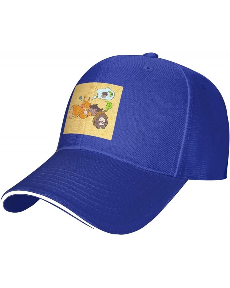 Sunflower Seed Squirrel Pattern Casual General Baseball Cap Black : Comfortable, Light Blue $13.28 Baseball Caps