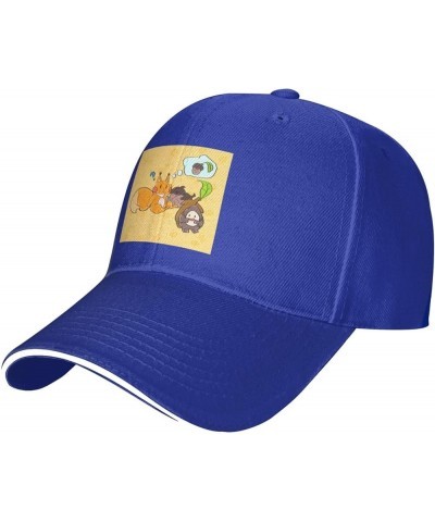 Sunflower Seed Squirrel Pattern Casual General Baseball Cap Black : Comfortable, Light Blue $13.28 Baseball Caps