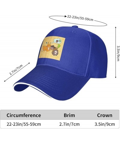 Sunflower Seed Squirrel Pattern Casual General Baseball Cap Black : Comfortable, Light Blue $13.28 Baseball Caps