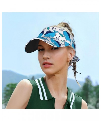 Whale Shark Visor Hats for Women Men Sun Visors for Women Men Sun Sports Visor Hat Sun Hat Outdoor Golf Beach Cap Whale With ...