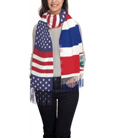 US Costa Rica America Flag Scarf for Women Winter Warm Travel Silk Scarves $18.88 Scarves