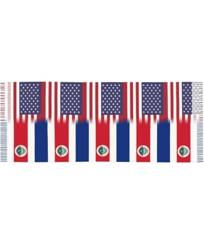 US Costa Rica America Flag Scarf for Women Winter Warm Travel Silk Scarves $18.88 Scarves