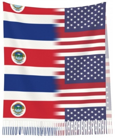 US Costa Rica America Flag Scarf for Women Winter Warm Travel Silk Scarves $18.88 Scarves