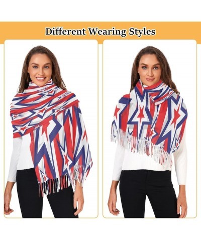 Usa Stars Red Scarfs for Women Warm Shawl Wrap Fourth Of July Cashmere Fashion Long Lightweight Pattern 1 $18.27 Scarves