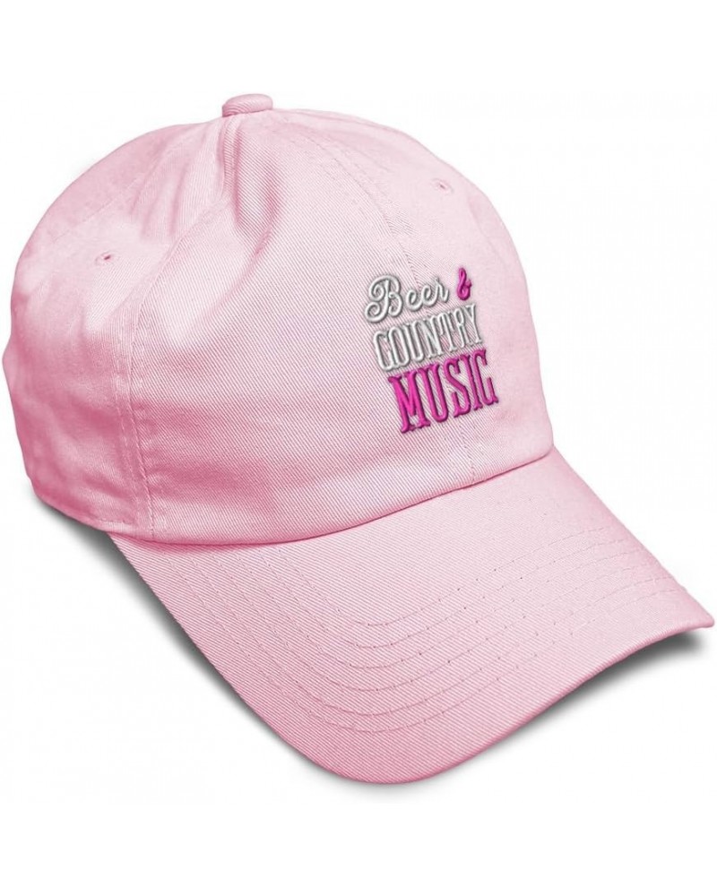 Soft Baseball Cap Beer & Country Music Cotton Dad Hats for Men & Women Soft Pink $11.76 Baseball Caps