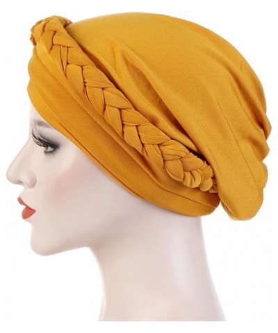 Women Turbans and Head Wraps Caps, African Turban Flower Knot Pre-Tied Bonnet Cap for Women Independence Day Birthday Yellow ...