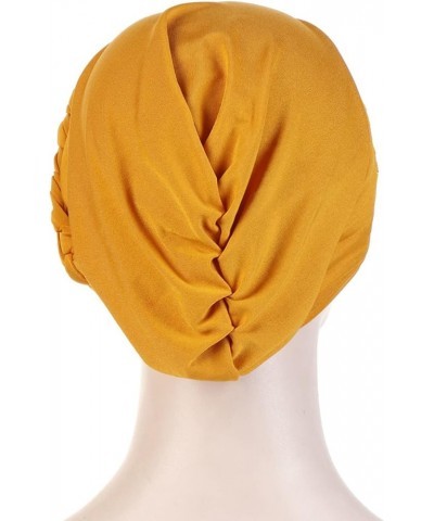 Women Turbans and Head Wraps Caps, African Turban Flower Knot Pre-Tied Bonnet Cap for Women Independence Day Birthday Yellow ...