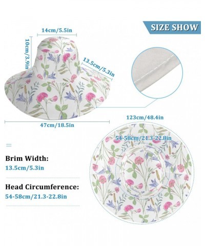 Meadow Flowers on White Women Sun Hat Wide Brim Summer Vintage Beach Hat Reversible Foldable Chin Strap UV Protection Hat $14...