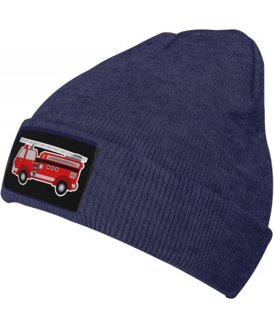 Winter Knit Hat Cap for Men Women, Fire Truck Unisex Beanie Hat Cuffed Skull Cap Warm Ski Hats Black Navy Blue $11.96 Skullie...