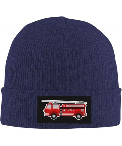 Winter Knit Hat Cap for Men Women, Fire Truck Unisex Beanie Hat Cuffed Skull Cap Warm Ski Hats Black Navy Blue $11.96 Skullie...