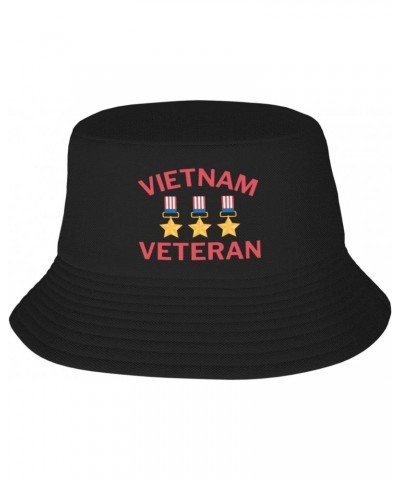 Vietnam Veteran Thank You Veterans Day Bucket Hat Womens Fisherman Hat Sun Cap Unisex Hat Black $10.07 Bucket Hats