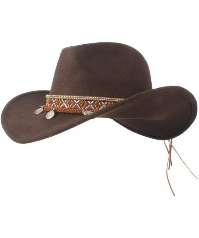 2022 Holiday New Hat Ladies Wool Wool Felt Western Cowboy Hat Jazz Rope Tassel Cowgirl Hat (Color : Gray, Size : 59-61) 59-61...