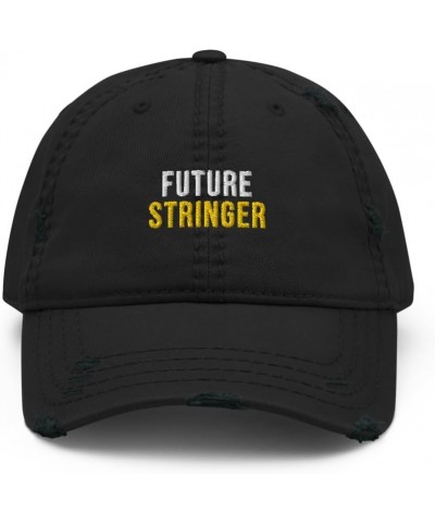 Future Stringer Hat (Embroidered Distressed Dad Cap) Stringer Apparel Black $19.99 Baseball Caps