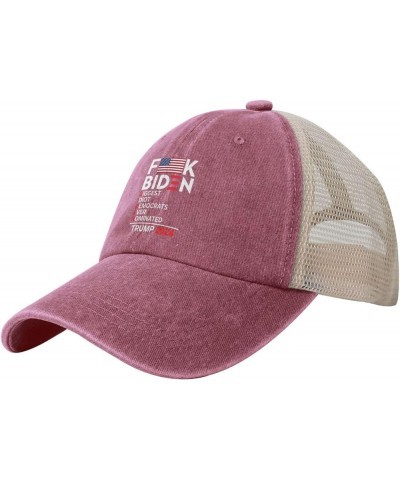 Fuck Biden Biggest Idiot Democrats Ever Nominated Cowboy Hat Vintage Mesh Baseball Cap Women Dad Hat Men Sun Hat Black Red $1...