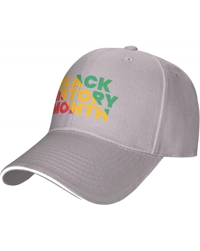 Black History Month African American Baseball Cap Casual Mens Womans Baseball Hat Washable Adjusting Baseball Cap Gray $14.99...