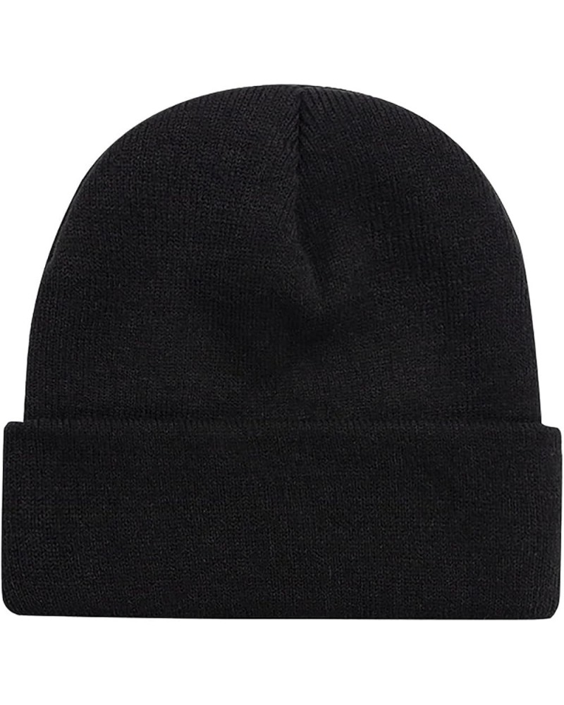 Beanie for Men Women Cool Plain Beanies Hat Warmer Winter Knitted Caps Men and Womens Beanie & I03-black $6.62 Skullies & Bea...