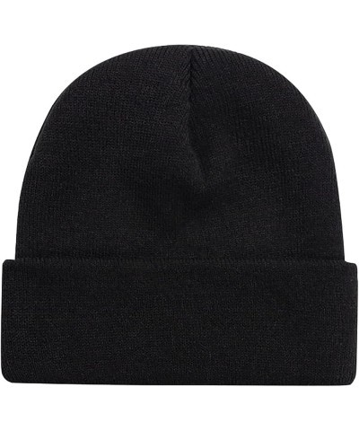 Beanie for Men Women Cool Plain Beanies Hat Warmer Winter Knitted Caps Men and Womens Beanie & I03-black $6.62 Skullies & Bea...