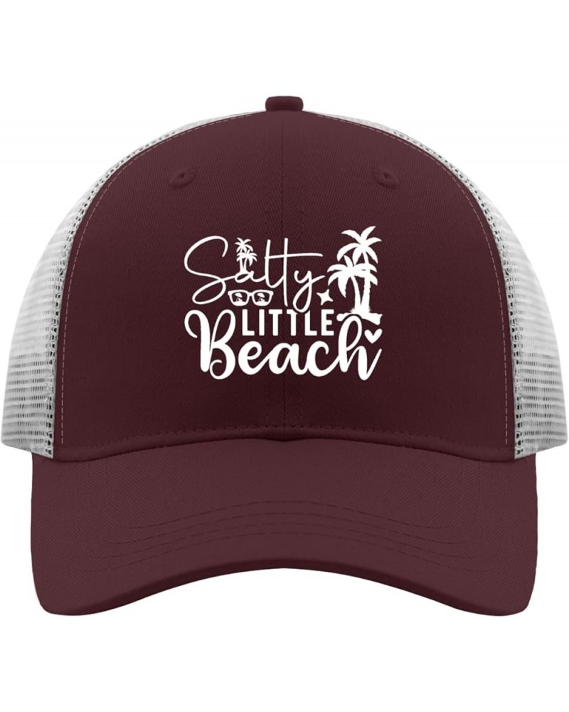 Baseball Caps Hats for Mens Mesh Trucker Caps Salty Little Beach Humor Cool Cap Chestnut Red $9.90 Baseball Caps