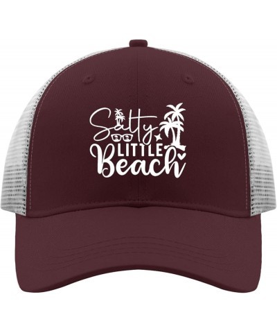 Baseball Caps Hats for Mens Mesh Trucker Caps Salty Little Beach Humor Cool Cap Chestnut Red $9.90 Baseball Caps