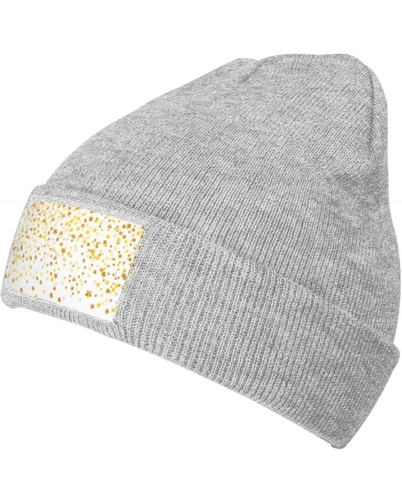 Sparsed Dreamy Stars and Spots Print Multi-Purpose Knitted Hat Unisex Winter Warm Hat, Outdoor Or Daily Wear,Soft Warm Gray $...