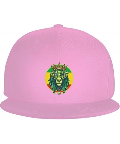 The Lion with The Golden Crown Baseball Cap for Men Women Snapback Hat Trucker Flat Bill Caps Sun Hat Pink $12.23 Baseball Caps