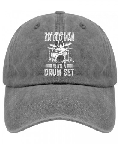 Never Underestimate an Old Man with A Drum Set Hats Gifts for Women Hat for Women Mens Pigment Black Pigment Gray $11.03 Cowb...