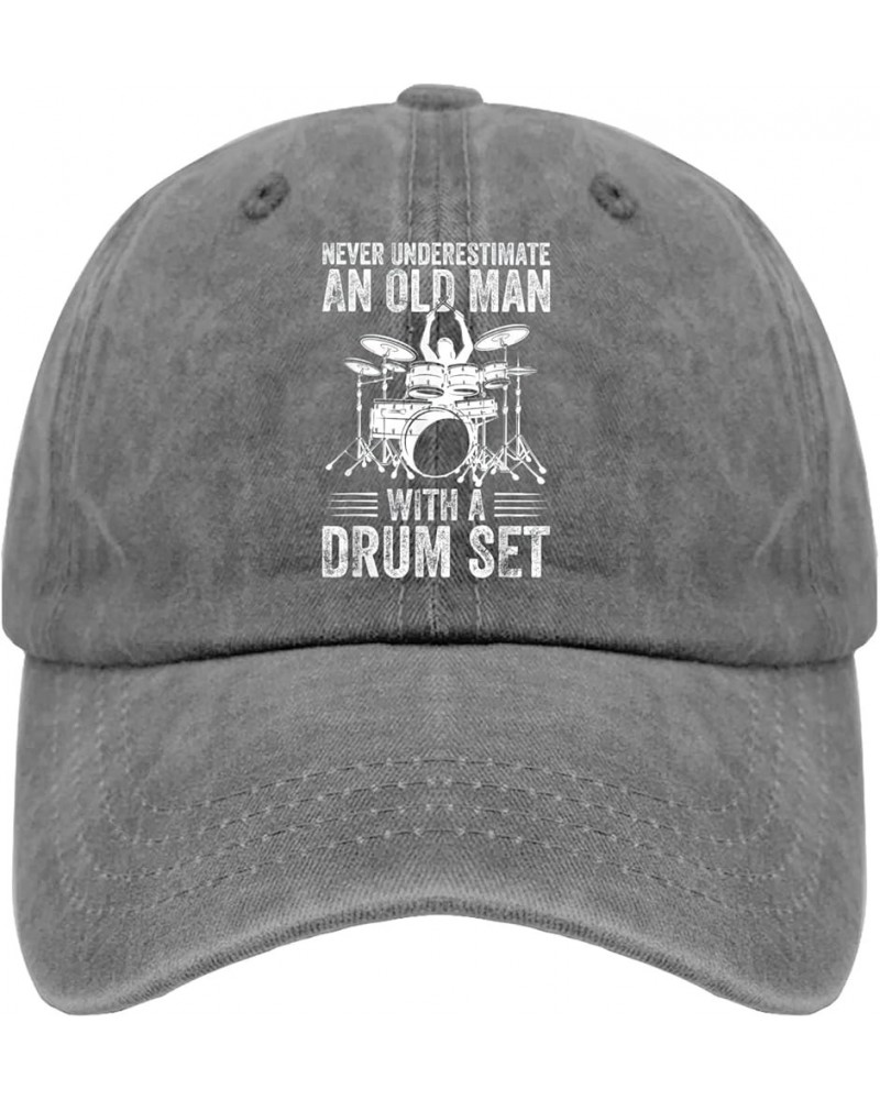 Never Underestimate an Old Man with A Drum Set Hats Gifts for Women Hat for Women Mens Pigment Black Pigment Gray $11.03 Cowb...