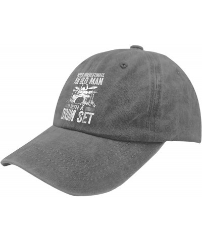 Never Underestimate an Old Man with A Drum Set Hats Gifts for Women Hat for Women Mens Pigment Black Pigment Gray $11.03 Cowb...