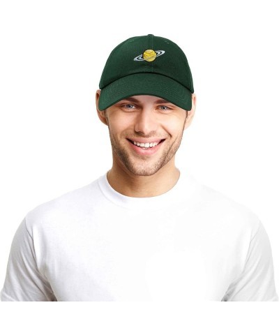 Embroidered Saturn Baseball Cap Cotton Dad Hat Men Dark Green $10.98 Baseball Caps