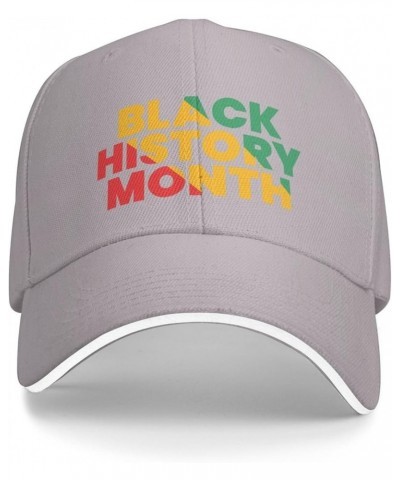 Black History Month African American Baseball Cap Casual Mens Womans Baseball Hat Washable Adjusting Baseball Cap Gray $14.99...