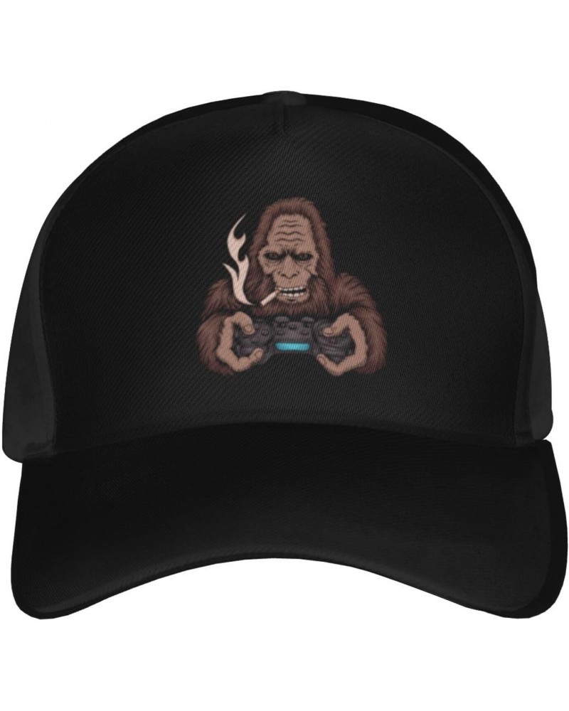 Cute Monkey Playing a Game Baseball Cap Men's and Women's Baseball Hat Adjustable Casual Outdoor Breathable Caps Truck Driver...