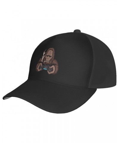 Cute Monkey Playing a Game Baseball Cap Men's and Women's Baseball Hat Adjustable Casual Outdoor Breathable Caps Truck Driver...