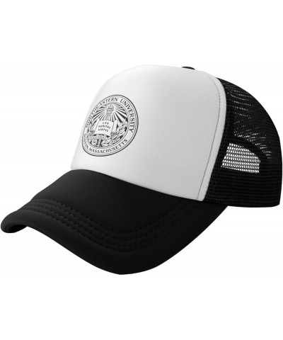 Northeastern University Trucker Hats for Both Men and Women - Mesh Baseball Snapback Hats Black $11.12 Baseball Caps