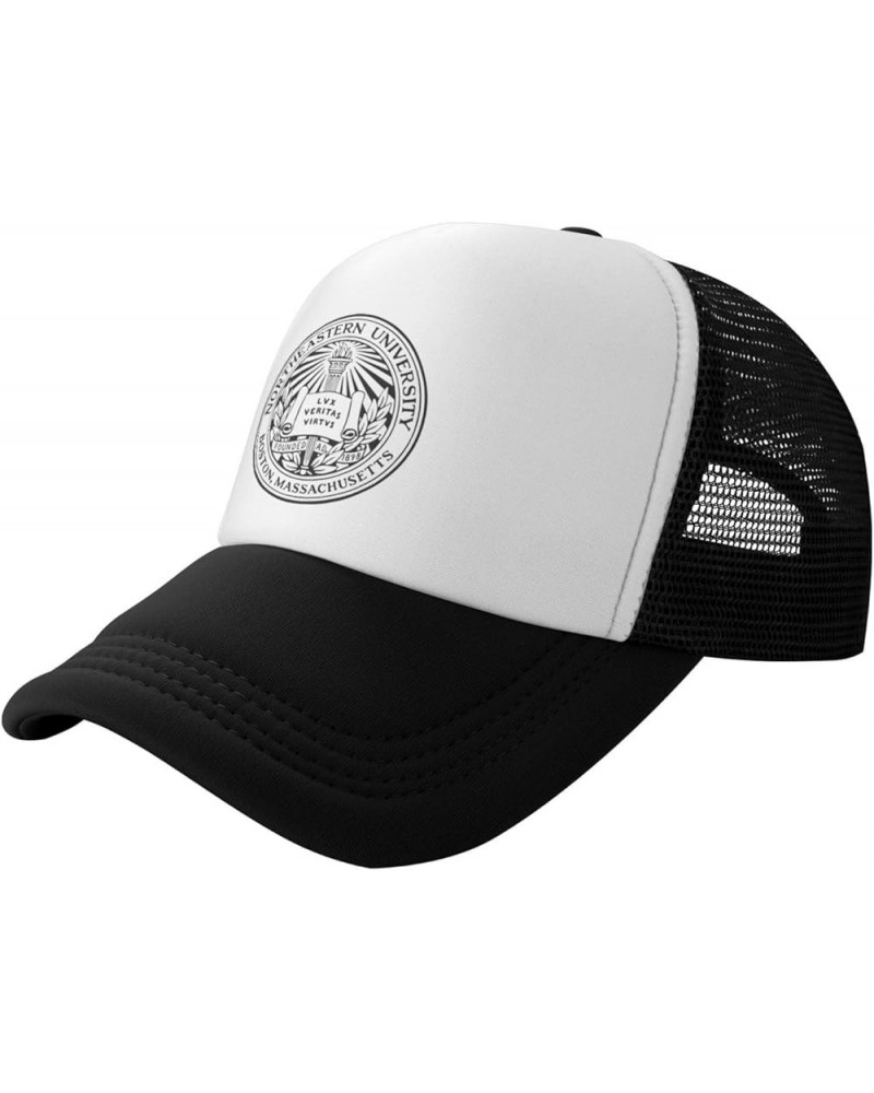 Northeastern University Trucker Hats for Both Men and Women - Mesh Baseball Snapback Hats Black $11.12 Baseball Caps