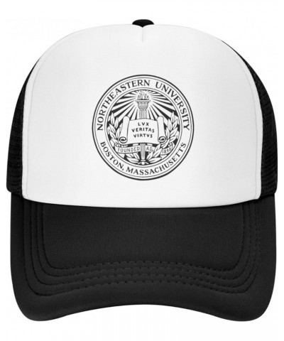 Northeastern University Trucker Hats for Both Men and Women - Mesh Baseball Snapback Hats Black $11.12 Baseball Caps