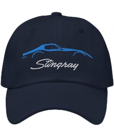 Blue C3 Corvette Sports Car Stingray Silhouette 3rd Gen Vette Driver Custom Embroidered Dad hat Navy $20.25 Baseball Caps