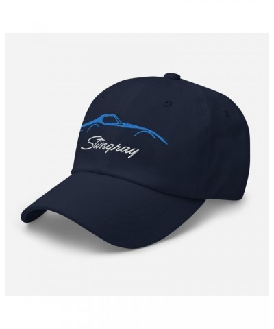 Blue C3 Corvette Sports Car Stingray Silhouette 3rd Gen Vette Driver Custom Embroidered Dad hat Navy $20.25 Baseball Caps