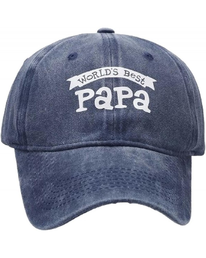 World's Best Papa Hat, Classic Vintage Dad Hat, Funny Men's Baseball Cap for Dad & Grandpa Blue $11.59 Baseball Caps