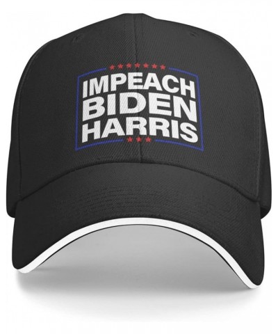 Impeach Biden Harris Anti-Biden Baseball Cap for Women Cowboy Hat Trucker Hat Men Dad Hat Snapback Hat Black Black $9.95 Base...