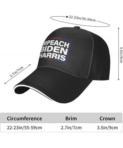 Impeach Biden Harris Anti-Biden Baseball Cap for Women Cowboy Hat Trucker Hat Men Dad Hat Snapback Hat Black Black $9.95 Base...