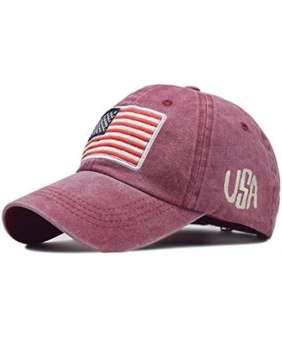 American Flag Baseball Cap for Men Women Embroidery Adjustable Cotton USA Flag Outdoor Activities Hat Yellow $6.21 Bucket Hats