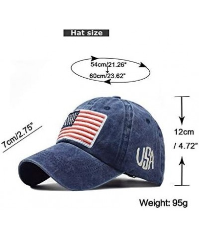 American Flag Baseball Cap for Men Women Embroidery Adjustable Cotton USA Flag Outdoor Activities Hat Yellow $6.21 Bucket Hats