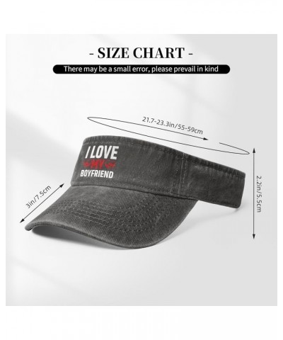 I Love My Boyfriend Sun Visor Hats for Women Men Sun Hat Vintage Golf Hat Adjustable Baseball Cap Deep Heather $10.15 Visors